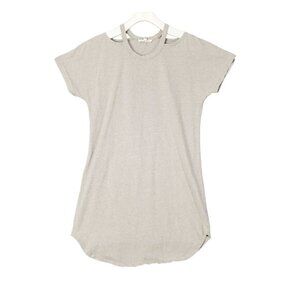SYNERGY Womens Tunic Shirt Dress‎ SZ S Organic Cotton Cold Shoulder Short Sleeve